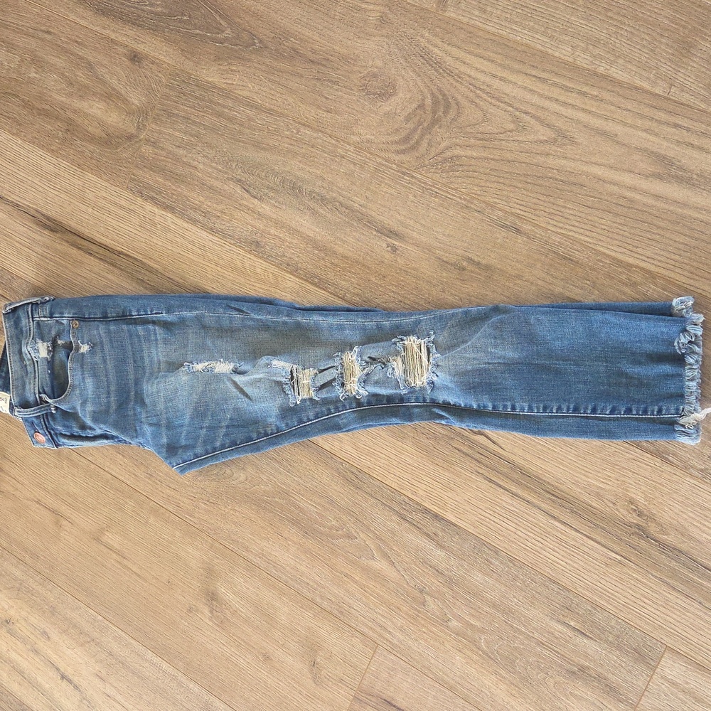 Abercrombie & Fitch Distressed Super Skinny Ankle Mid Rise Jeans - Picture 7 of 8